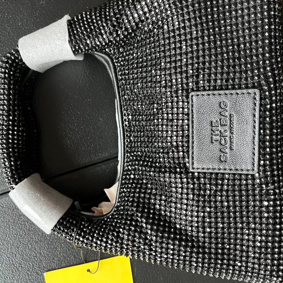NWT Marc Jacobs The Sack Mini Bag Top Handle Black Rhinestone - Picture 4 of 13